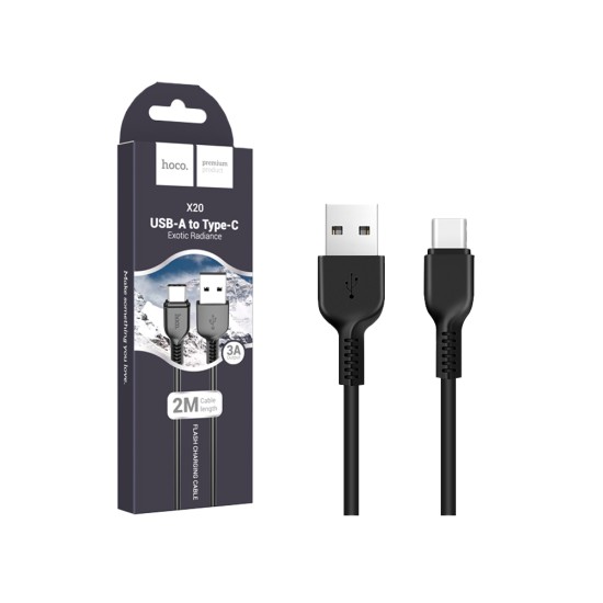 Hoco Charging Cable X20 Flash Type-C 2M Black